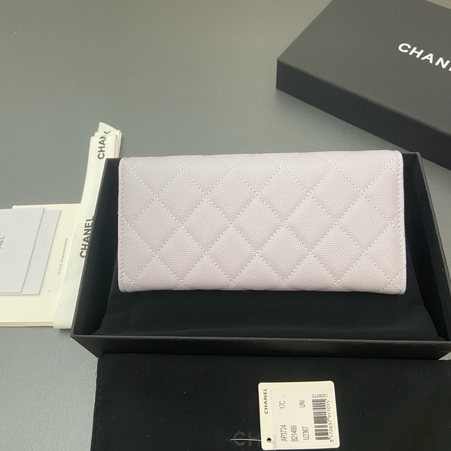 Chanel Long Flap Wallet AP3724 light gray