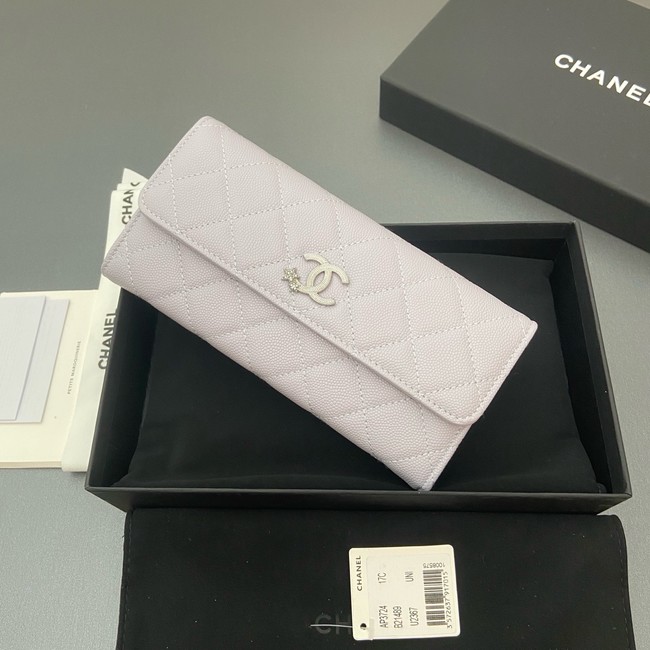 Chanel Long Flap Wallet AP3724 light gray