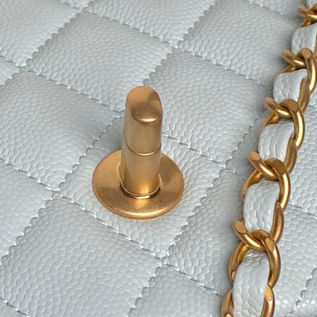 CHANEL Clutch With Chain AS2701 light blue&gold Metal