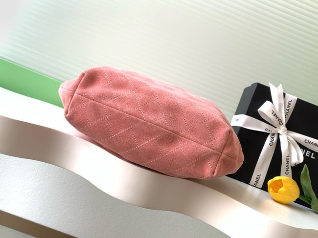 CHANEL Hobo Bag Suede AS6010 pink