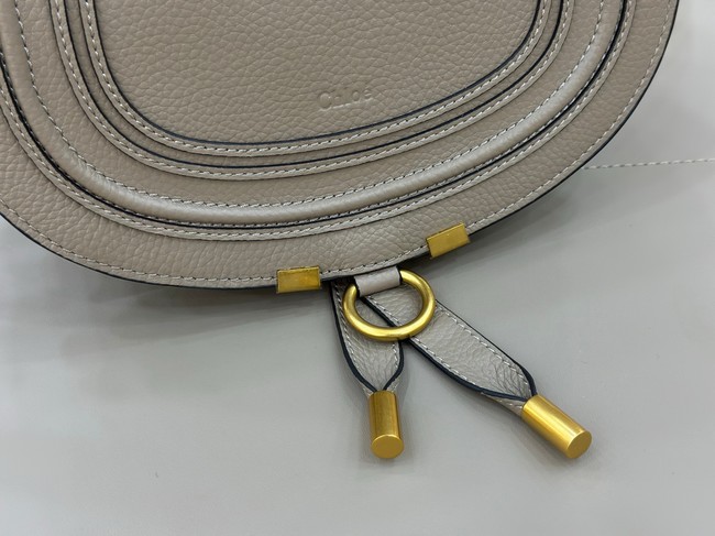 Chloe Grained Calfskin MARCIE saddle bag 31054 light gray