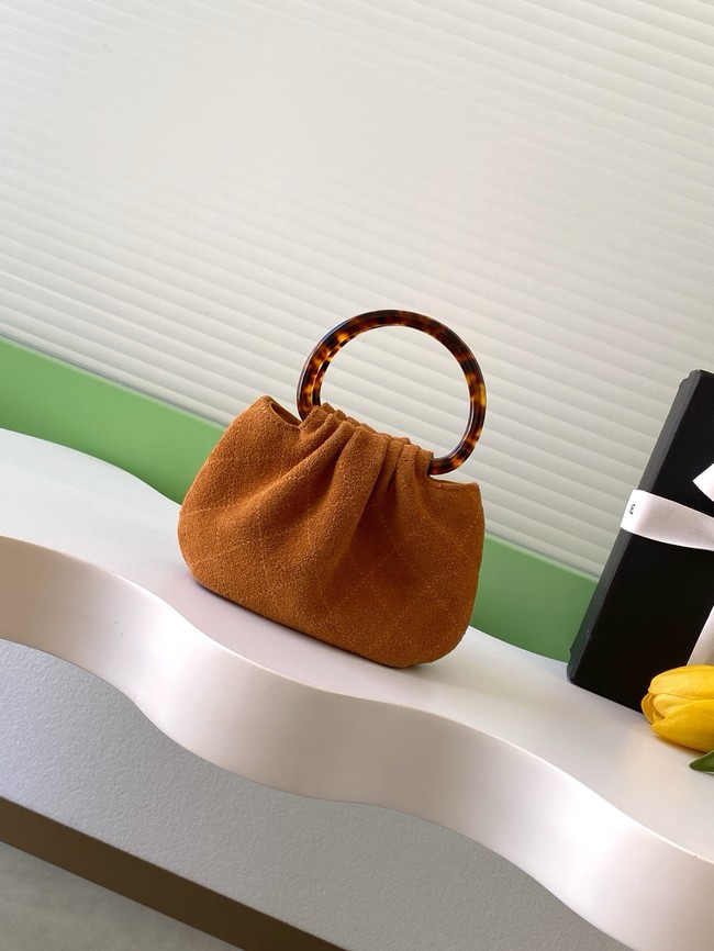 CHANEL mini Hobo Bag Suede AS4981 Camel