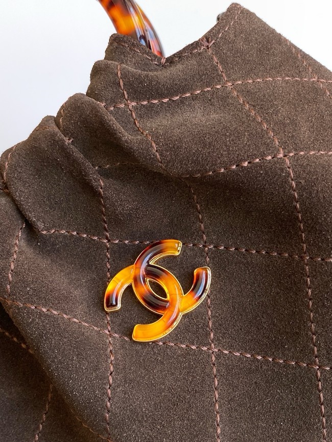 CHANEL mini Hobo Bag Suede AS4981 Coffee