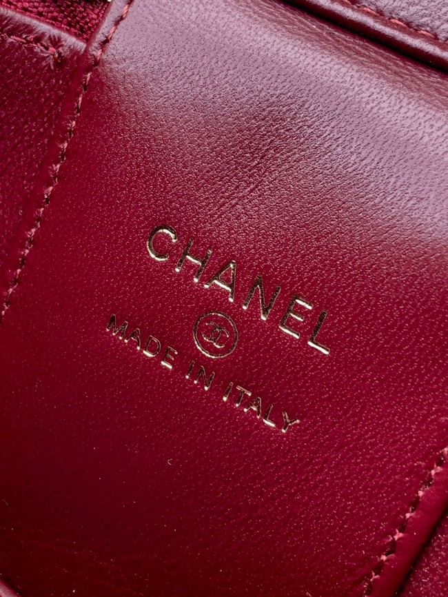 CHANEL velvet Small Vanity with Chain AP3941 red