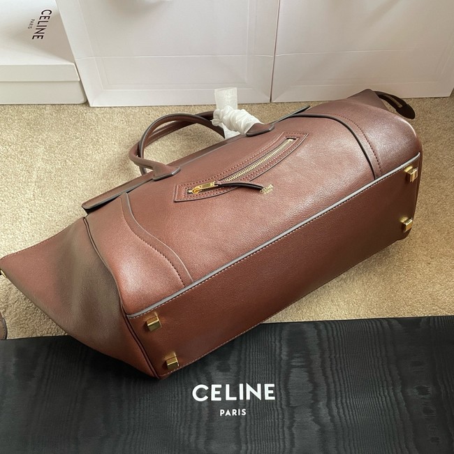 Celine LARGE SMILING NEW LUGGAGE IN LAMBSKIN 123683 brown