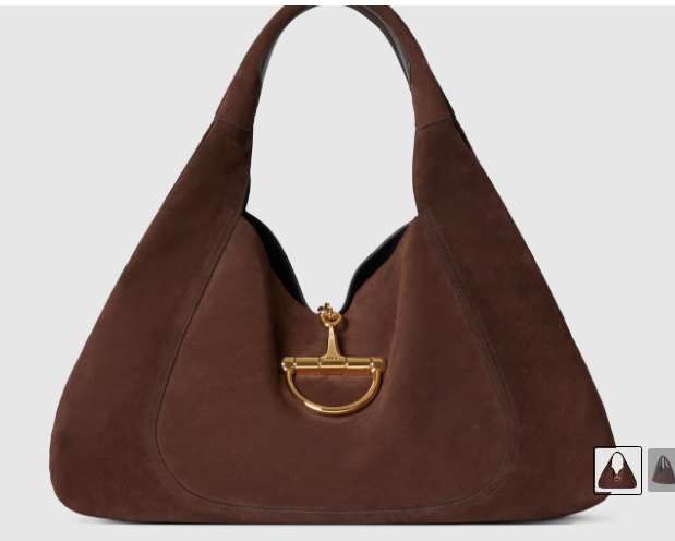 Gucci Softbit maxi shoulder bag Variation 837466  dark brown suede