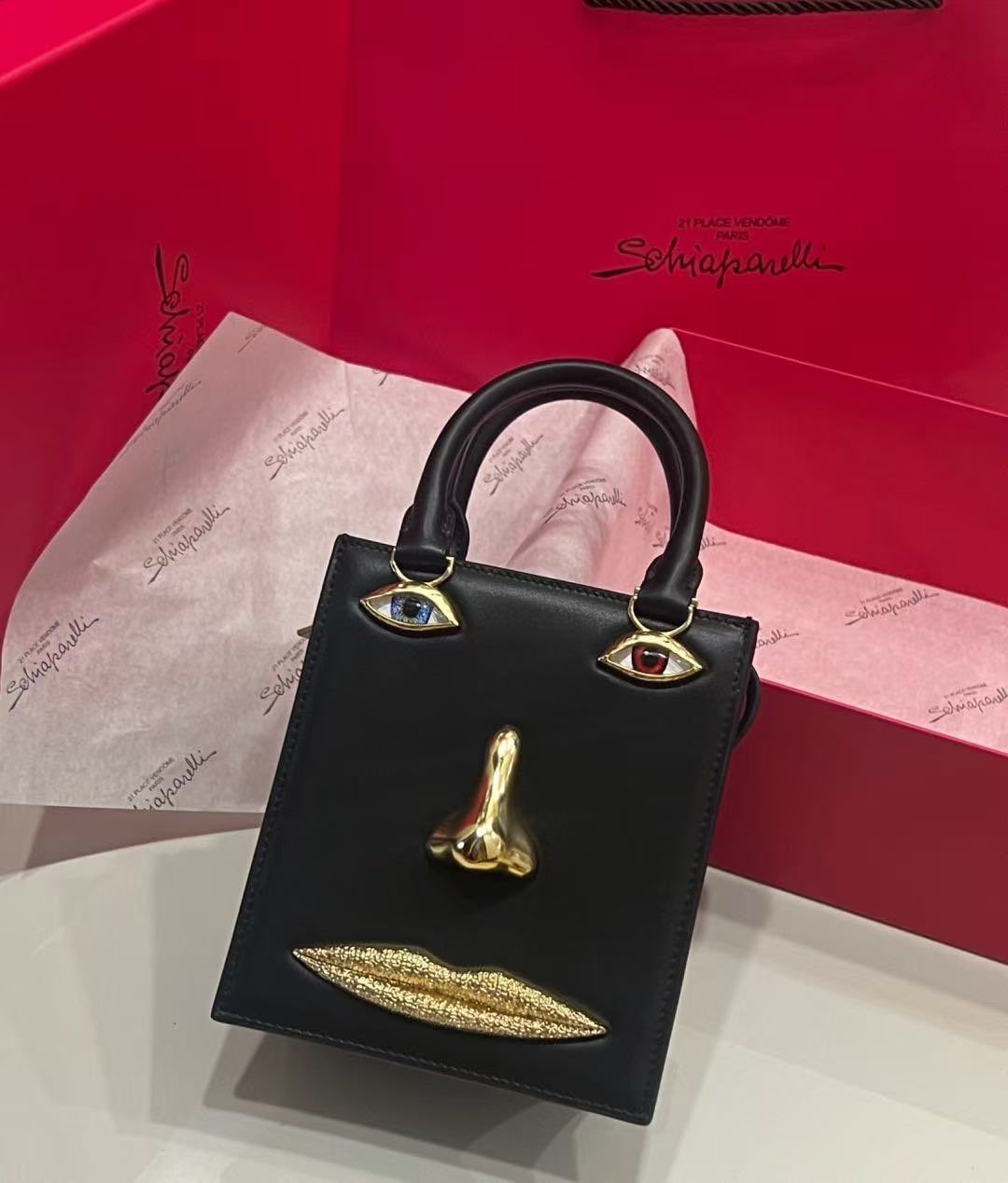 New Schiaparelli bags Original leather 50102 Black