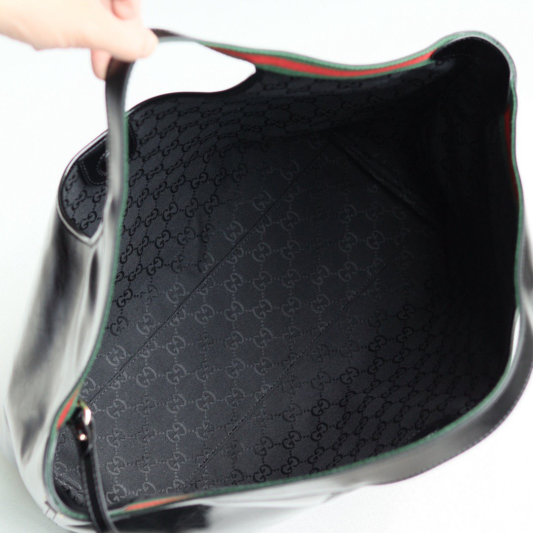 Gucci Giglio Original Oiled Leather large tote GG bag 853971 Black Gucci Giglio Original Oiled Leather large tote GG bag 853971 Black