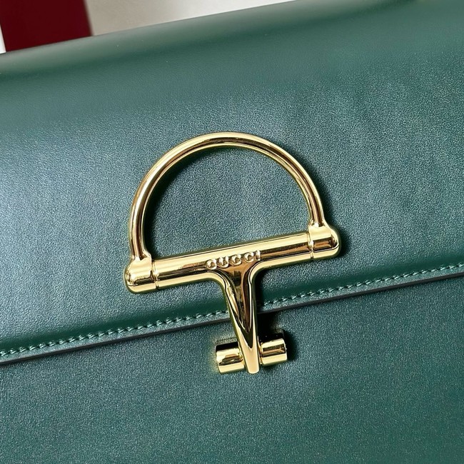 Gucci Siena medium top handle bag 855535 dark green