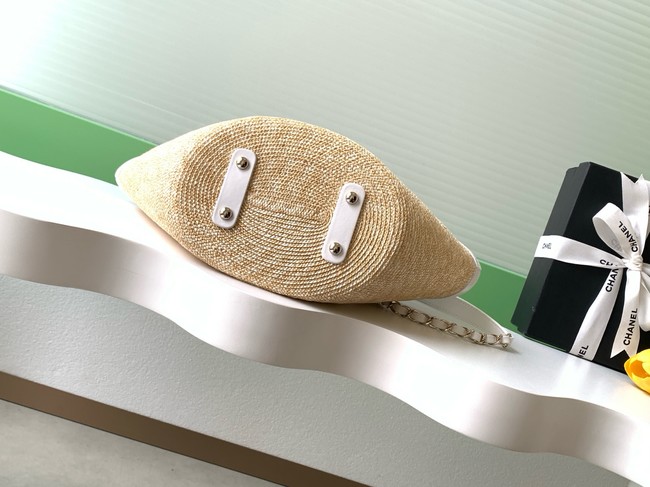 CHANEL Small Tote AS5951 Beige & white