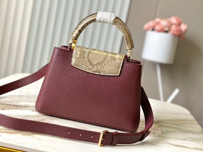 Louis Vuitton Capucines BB M89369 Grenat Red&gold Snake skin