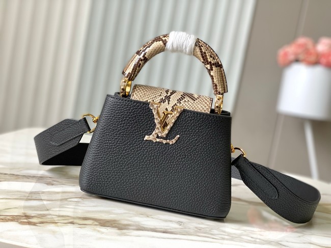 Louis Vuitton Capucines Mini M89369 black&gray Snake skin