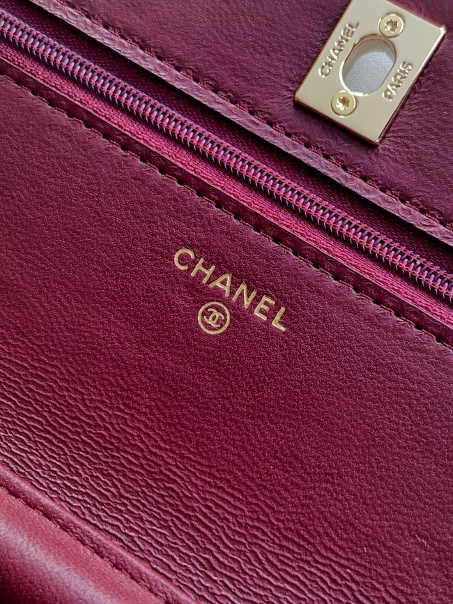 Chanel velvet Wallet On Chain AP1450 red