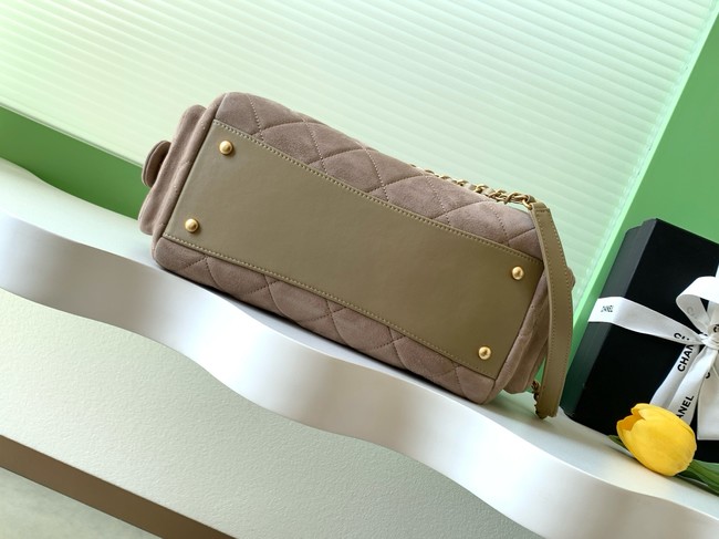 Chanel velvet Small Bowling Bag AS5792 Khaki