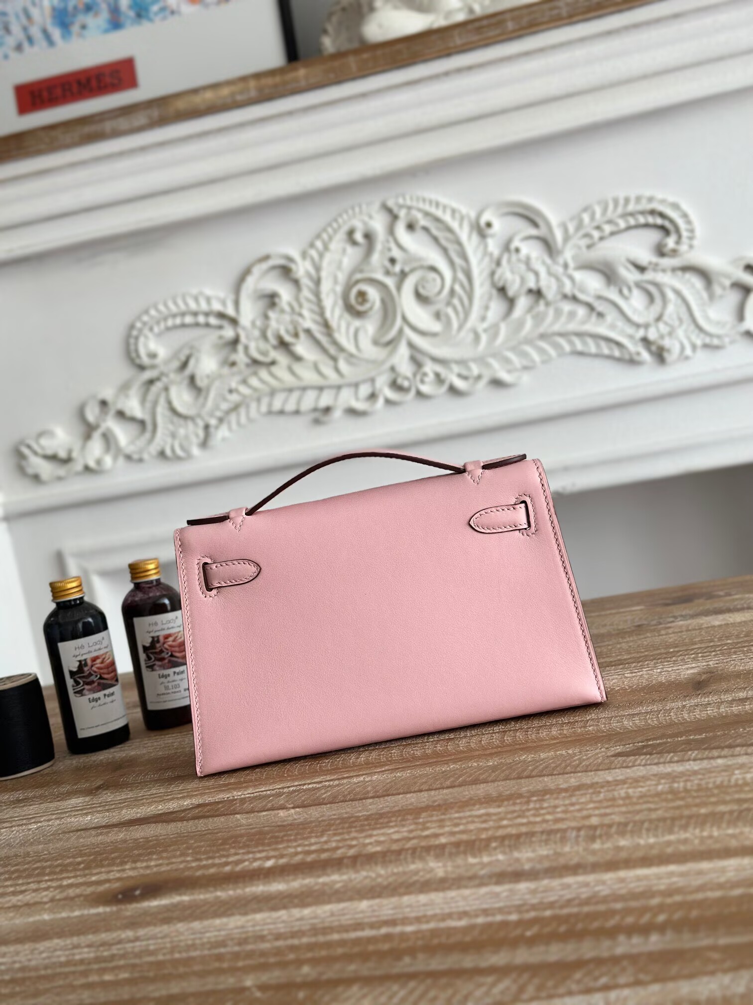 Hermes Original Swift Leather Mini Kelly K22CM H23560 Light Pink