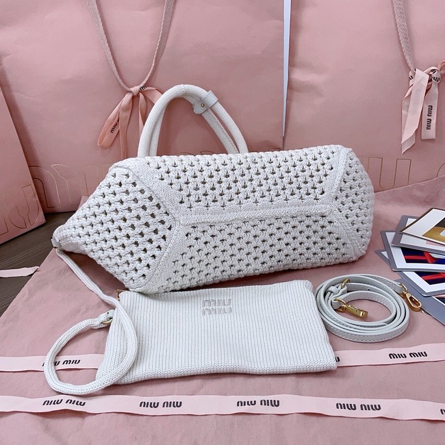MIUMIU woven tote bag 5GB281 Beige