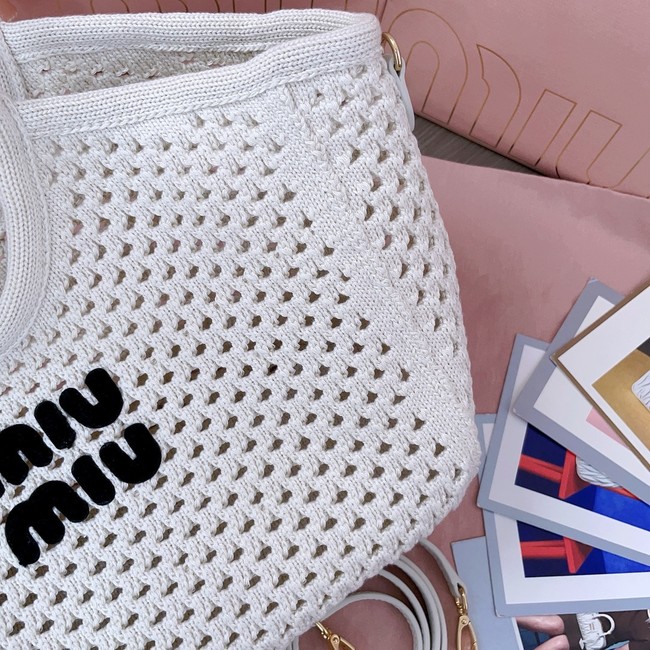 MIUMIU woven tote bag 5GB281 Beige