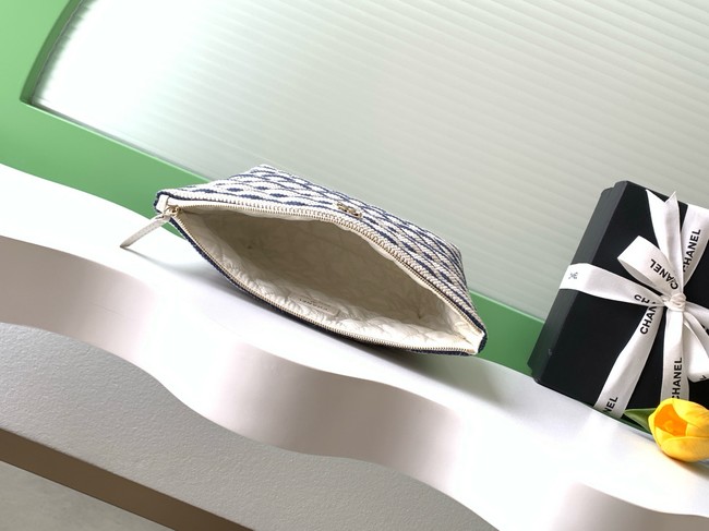 CHANEL Zipped Case AS4989 dark blue