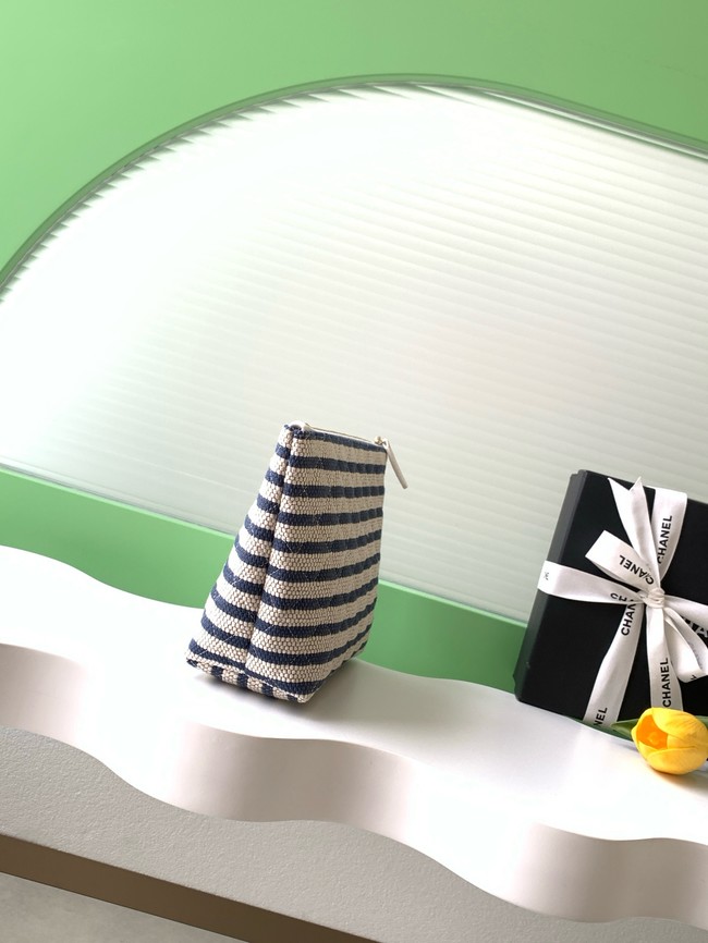 CHANEL Zipped Case AS4989 dark blue