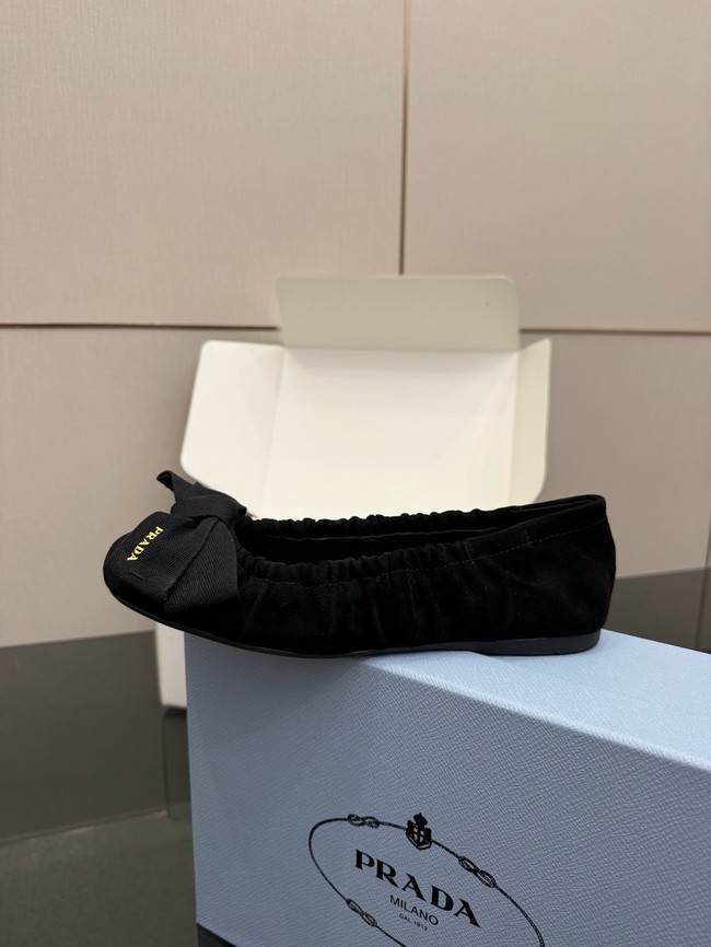 Prada Mordore nappa leather ballerinas with bow 55723-6