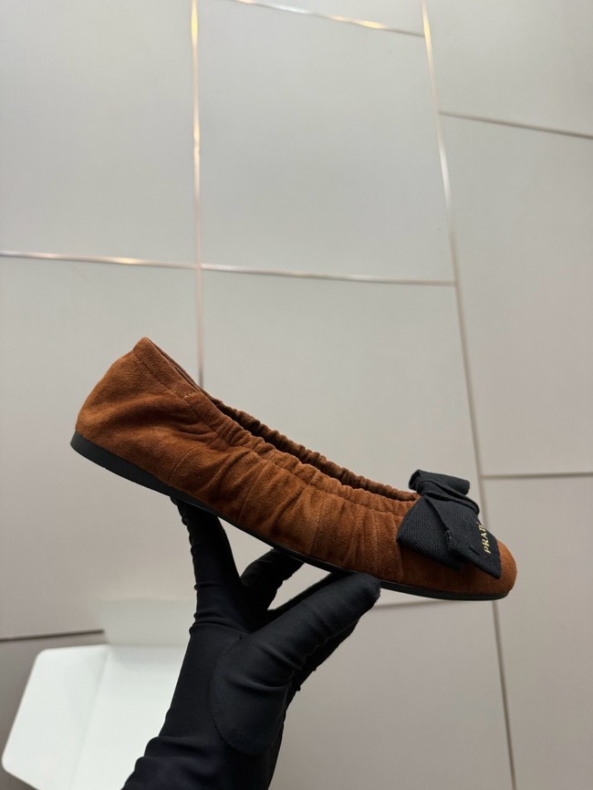 Prada Mordore nappa leather ballerinas with bow 55723-7