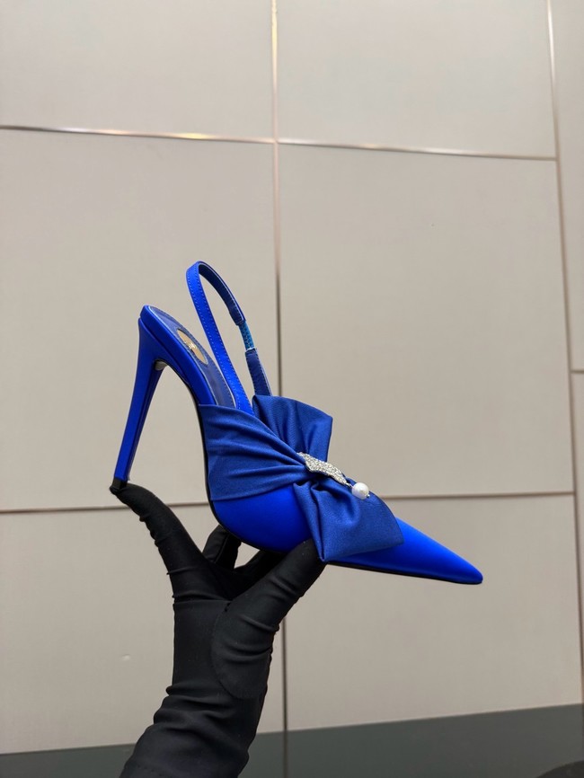 Saint Laurent AMALIA slingback pumps in satin crepe Heel 10.5CM 55726-10