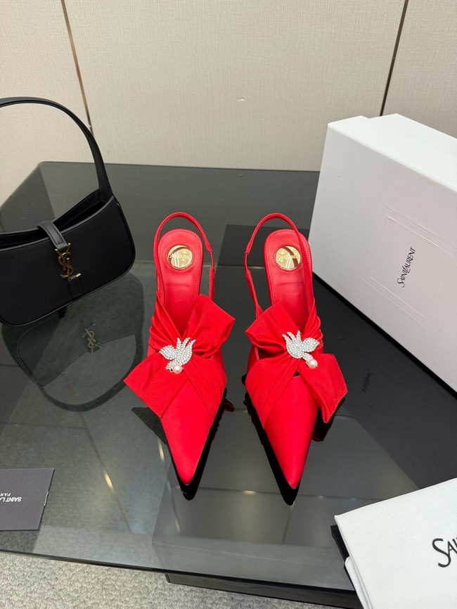 Saint Laurent AMALIA slingback pumps in satin crepe Heel 10.5CM 55726-6