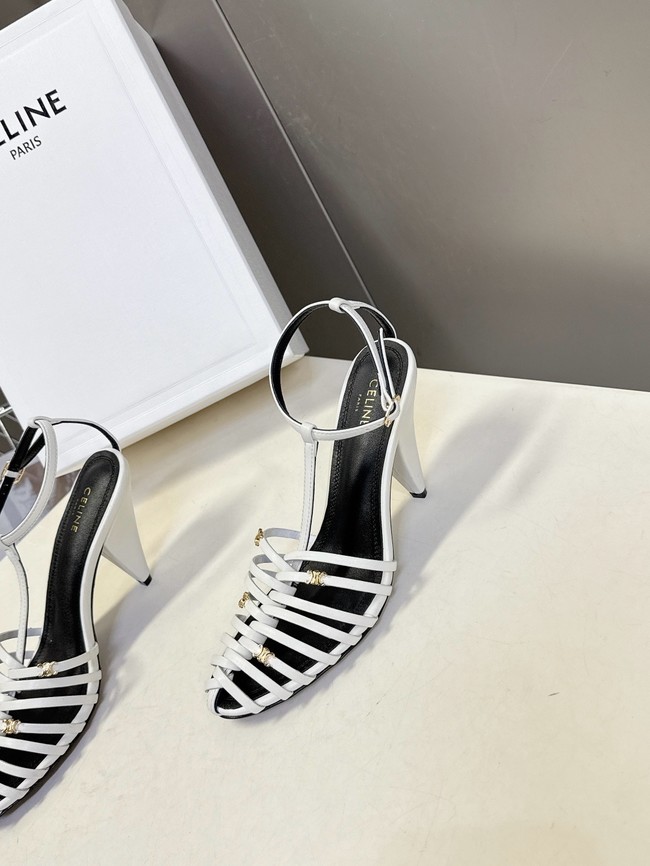 CELINE CAGE STRAPPY SANDAL IN LAMINATED LAMBSKIN 36657-2