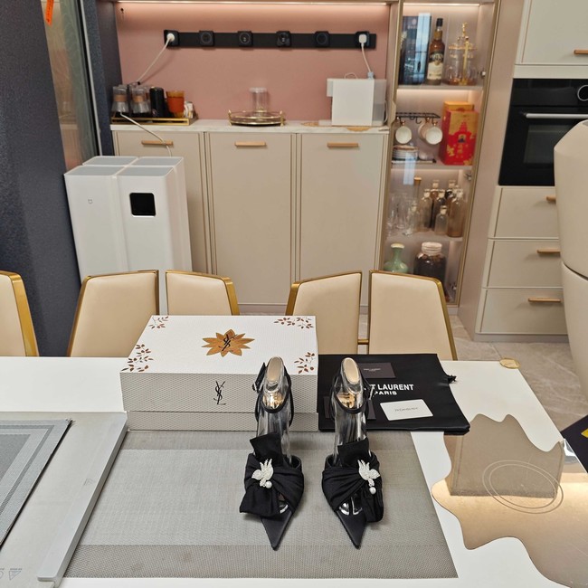 Saint Laurent AMALIA slingback pumps in satin crepe Heel 10.5CM 35964-11