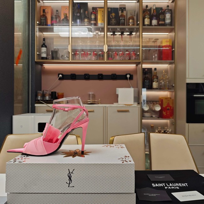 Saint Laurent AMALIA slingback pumps in satin crepe Heel 10.5CM 35964-3