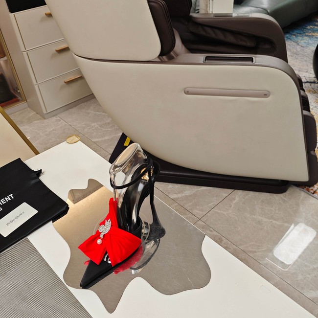 Saint Laurent AMALIA slingback pumps in satin crepe Heel 10.5CM 35964-9