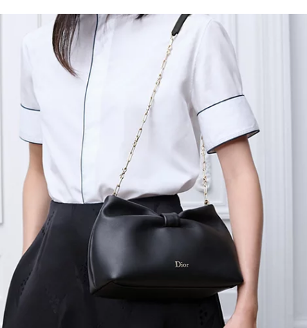 Small Dior Bow Bag Lambskin M0715O black