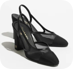 Chanel Slingbacks Mesh & Grosgrain 66937-1