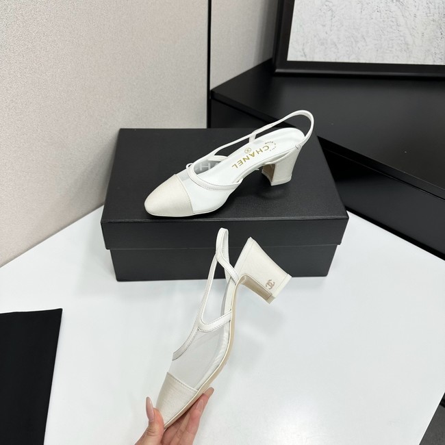 Chanel Slingbacks Mesh & Grosgrain Heel Height 65mm G31318-1
