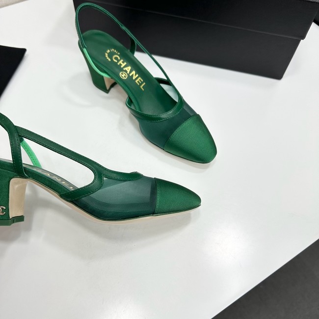 Chanel Slingbacks Mesh & Grosgrain Heel Height 65mm G31318-5