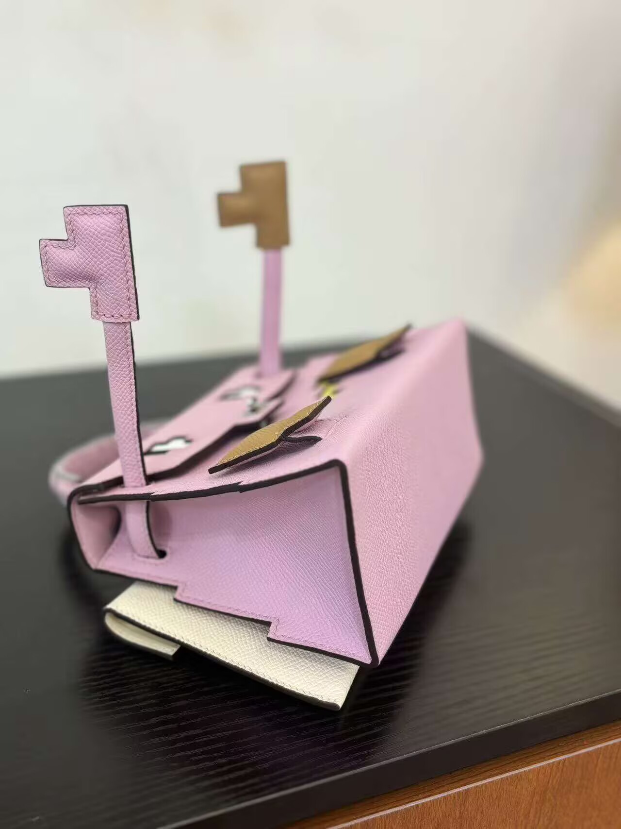 Hermes Original Epsom Leather Mosaic Figure Bag H6302 Pink