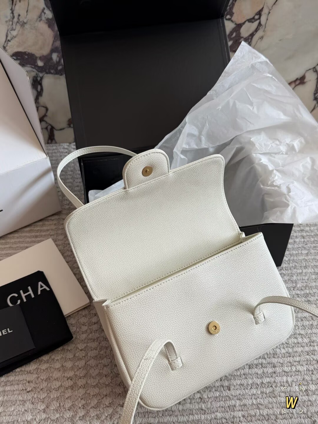Chanel 26S Preppy Coco Top Handle Bag A53201 White