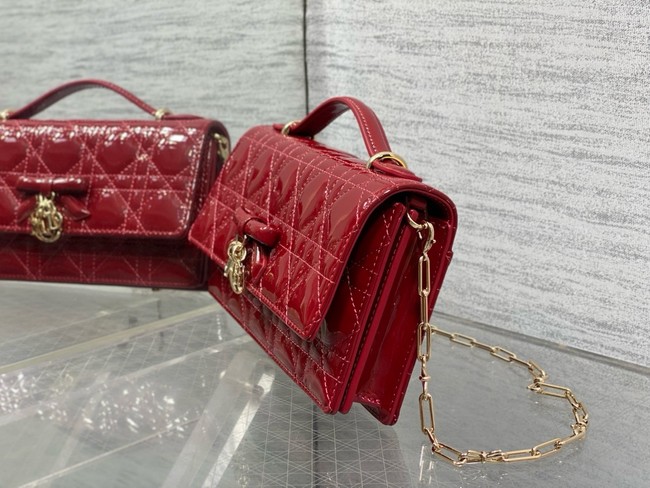 My Dior Mini Bag Cannage patent leather S0984PU red