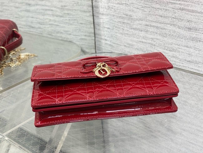My Dior Mini Bag Cannage patent leather S0984PU red