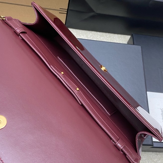 SAINT LAURENT KATE clutch in patent leather 851921 BURGUNDY