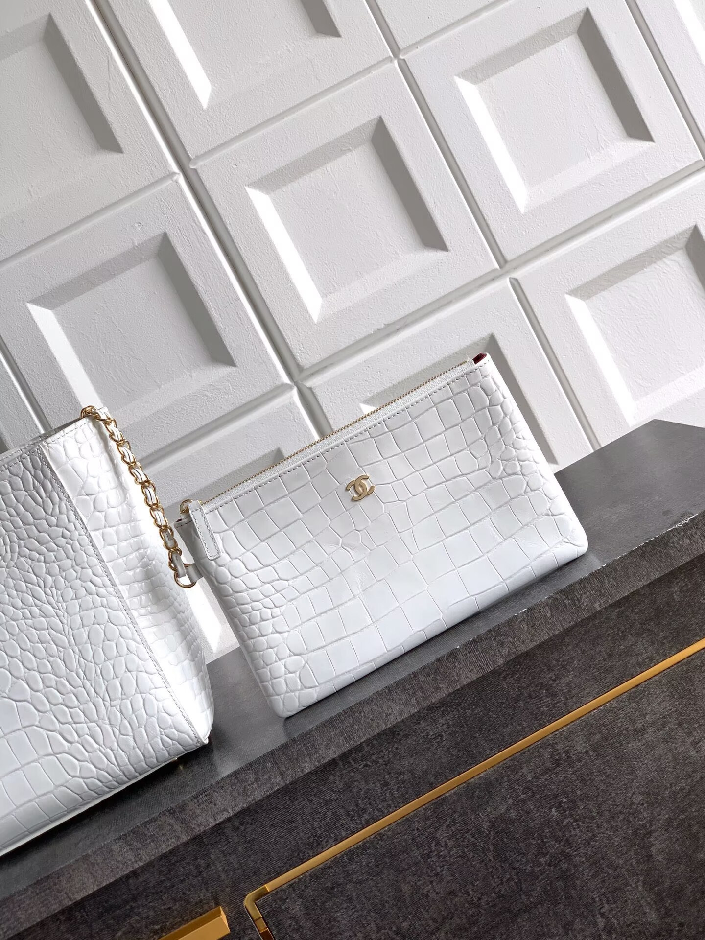 Chanel 2026SS Original Crocodile Leather A31021 White Chanel 2026SS Original Crocodile Leather A31021 White
