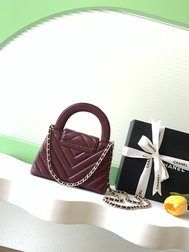 Chanel Mini Shopping Bag AS4416 wine red