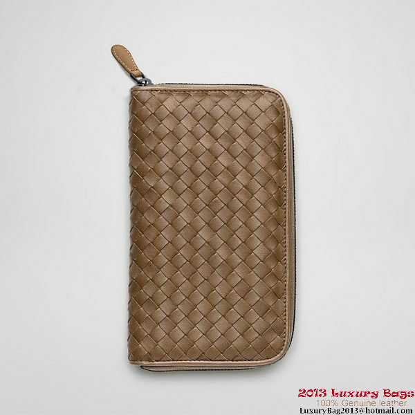 Bottega Veneta 114076 V001N 2802 Intrecciato Nappa Zip Around Wallet Chene Bottega Veneta 114076 V001N 2802 Intrecciato Nappa Zip Around Wallet Chene