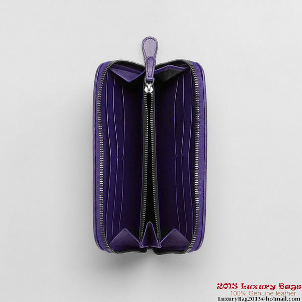 Bottega Veneta 114076 V001N 5102 Intrecciato Nappa Zip Around Wallet Violet Bottega Veneta 114076 V001N 5102 Intrecciato Nappa Zip Around Wallet Violet