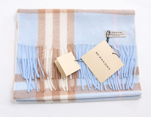 Burberry Cashmere Light Blue Giant Check Scarf Burberry Cashmere Light Blue Giant Check Scarf