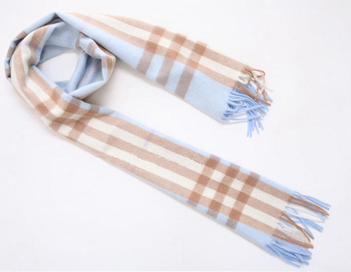 Burberry Cashmere Light Blue Giant Check Scarf Burberry Cashmere Light Blue Giant Check Scarf