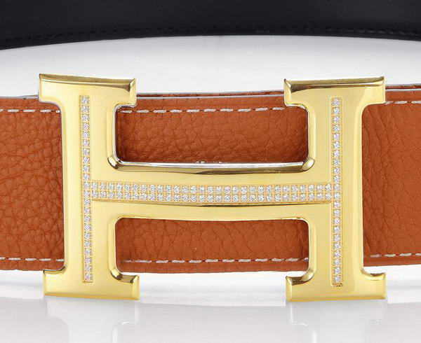 Hermes Belts Original Leather Diamond Golden Orange Hermes Belts Original Leather Diamond Golden Orange