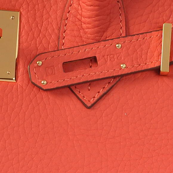 Hermes Birkin 30CM Tote Bags Pompadour Grain Leather Gold