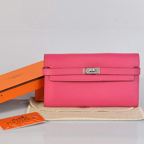 Hermes Kelly Wallet Togo Leather Bi-Fold Purse A708 Peach Hermes Kelly Wallet Togo Leather Bi-Fold Purse A708 Peach