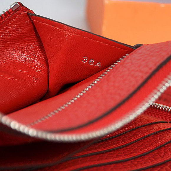 Hermes Zipper Cards Wallet Togo Leather A908 Red Hermes Zipper Cards Wallet Togo Leather A908 Red